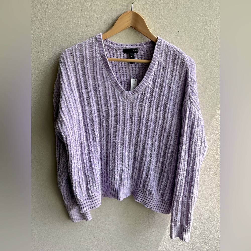 Aqua purple knit sweater